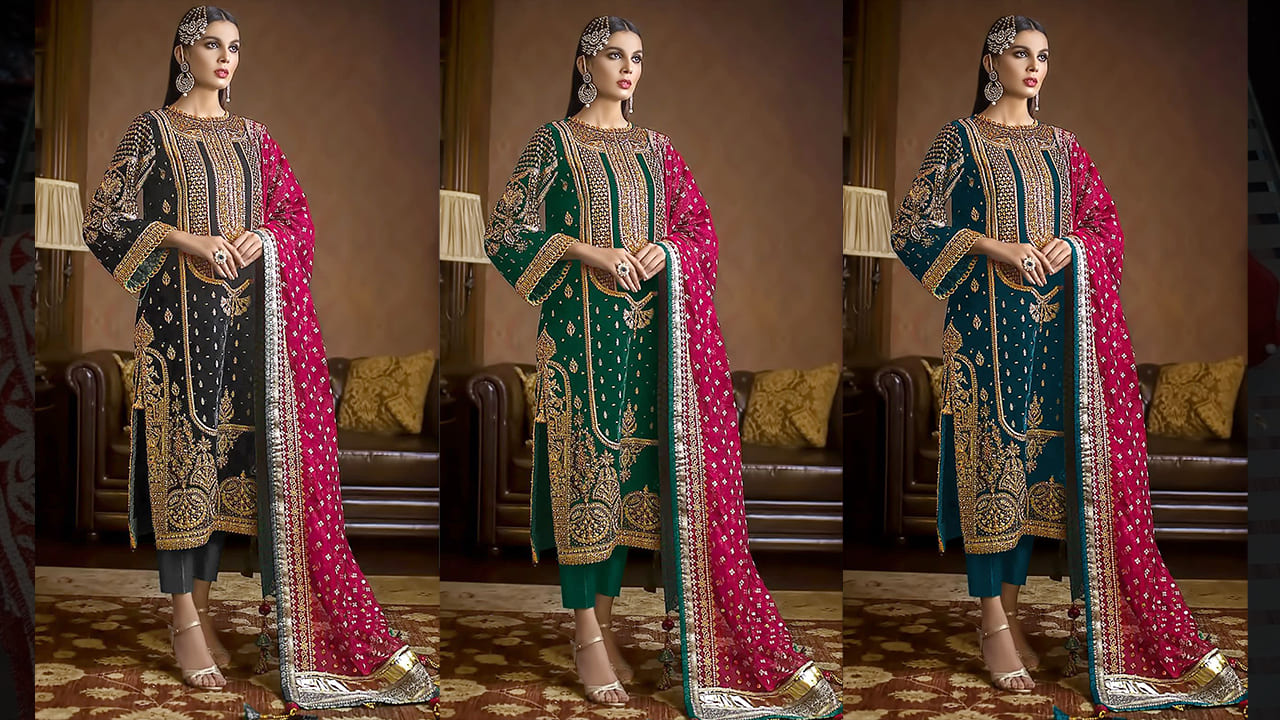 Shree Fab Latest Ladies Suits | TOP:- GEORGET EMBROIDERY | Pre-Booking