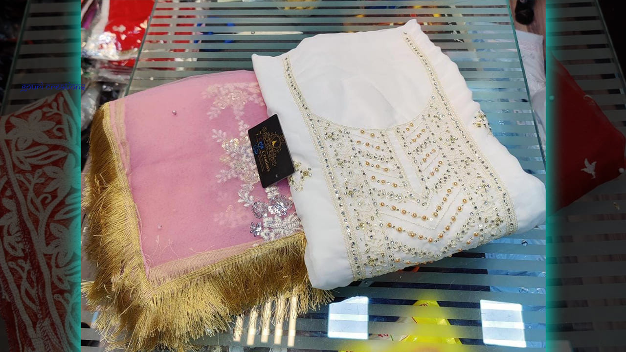 7Seas Creation's Suits | Georgette Absolutely Gorgeous Embroidery, Sequins, Diamond & Mottis Work