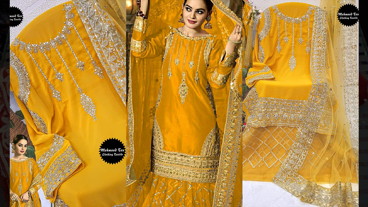 Divine Fab Latest Suits | Net With Embroidery & Four Side Heavy Borders