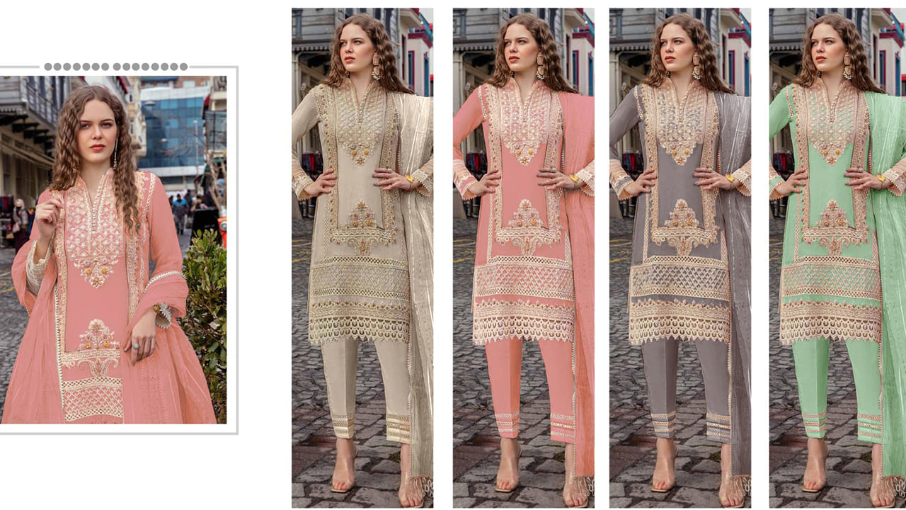 Ramsha Latest Ladies Suits || Organza Work Embroidery #shorts
