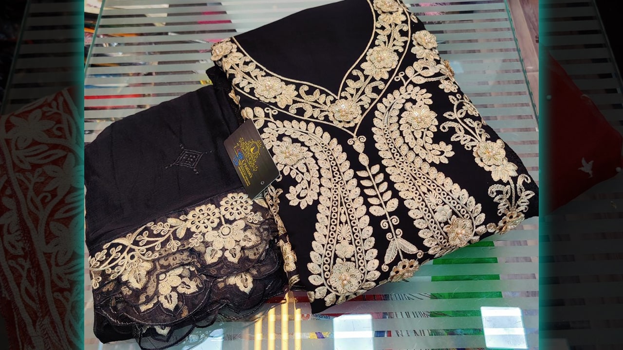 7 Seas Latest Suits | Georgette Beautiful Embroidery & Heavy Sequins With 3D Flower Work All Over