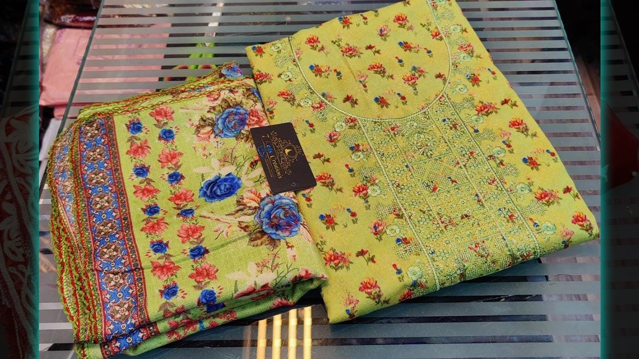 7 Seas Latest Suits | Beautiful Embroidery Work On Neck & Digital Printing All Over