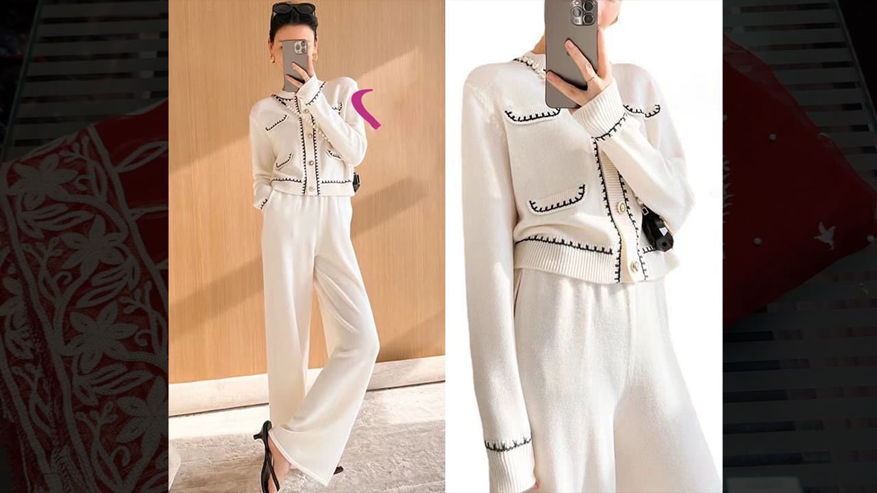 Divine Fab Latest Ladies Suits | Beautiful Knitted Woolen Free Size Coord Set