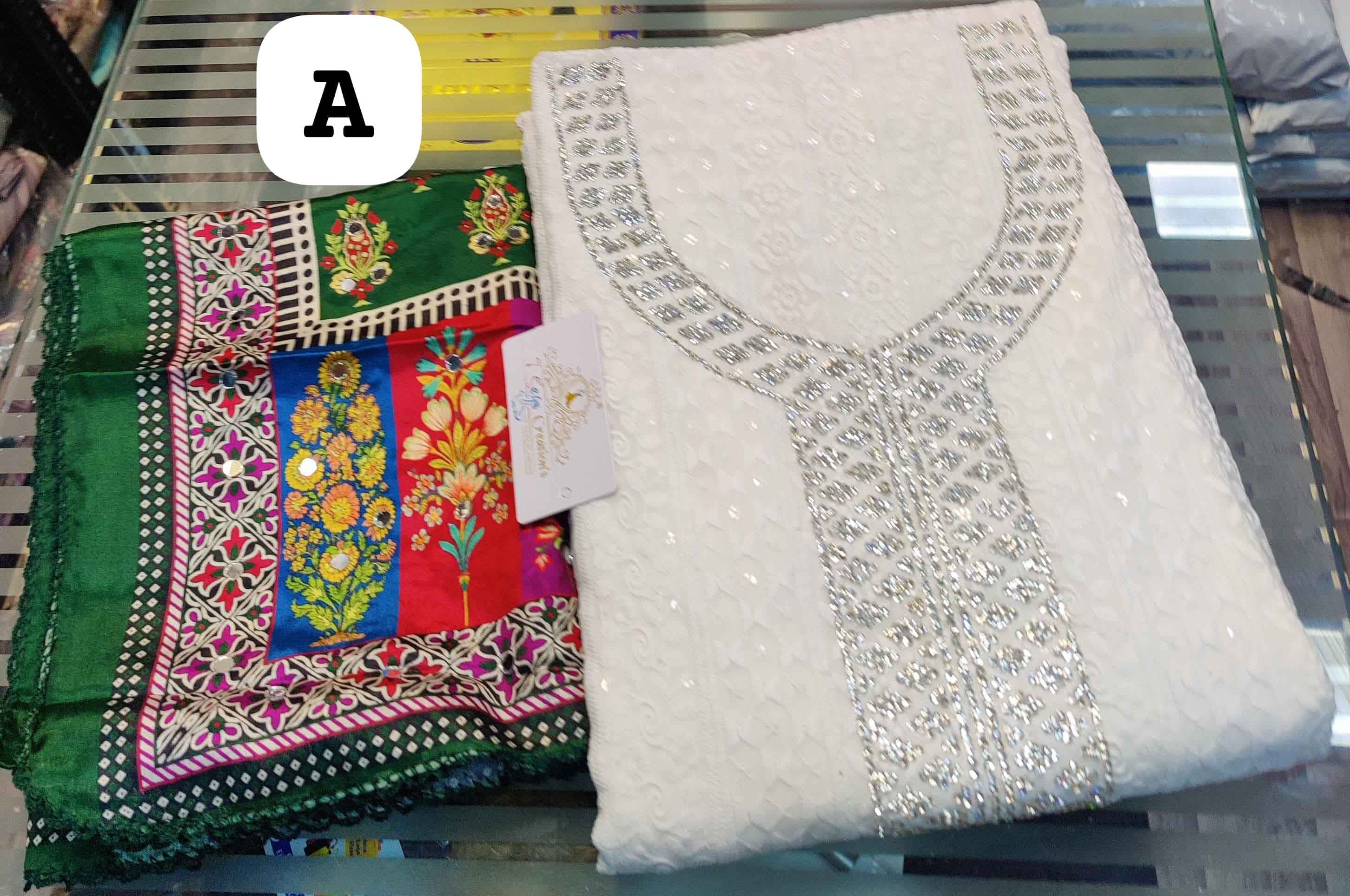 DIVINE MESSENGER | Green-1 Divine Fab Latest Ladies Suits | Micro crepe beautiful embroidery & heavy sequins work