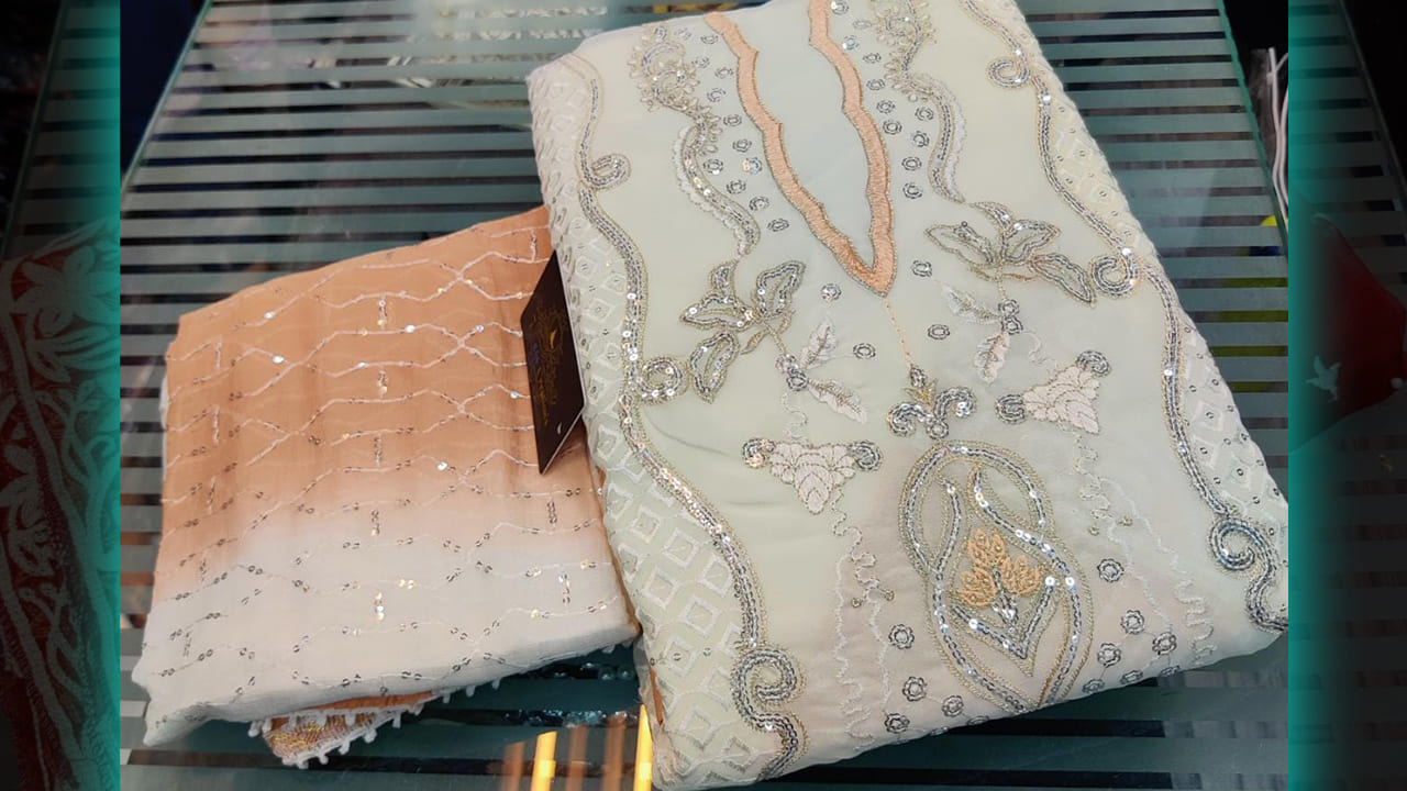 7 Seas Creation's Suits | Georgette With Beautiful Embroidery & Heavy Sequins Work All Over