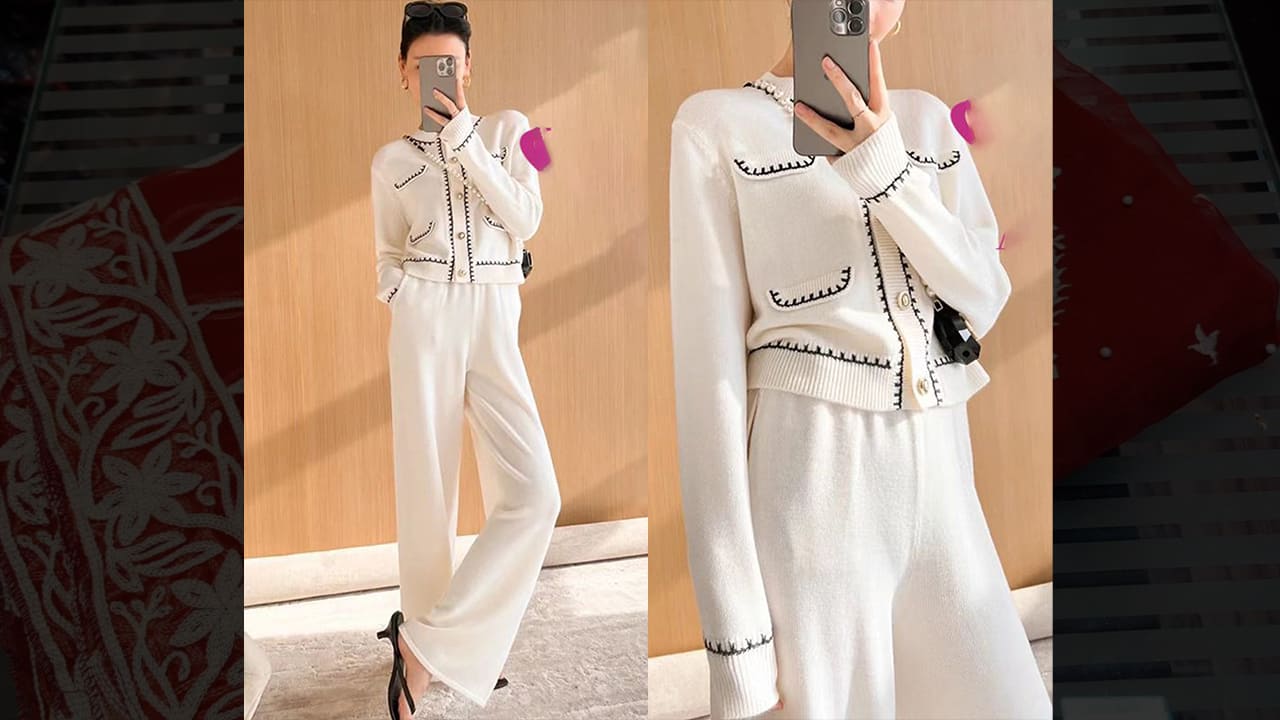 Divine Fab Latest Ladies Suits | Beautiful Knitted Woollen Free Size Coord Set