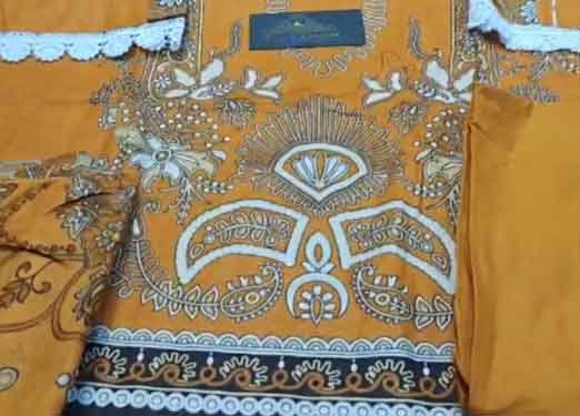 Stitched Cotton laces used on neck & sleeves to enhance the beauty 