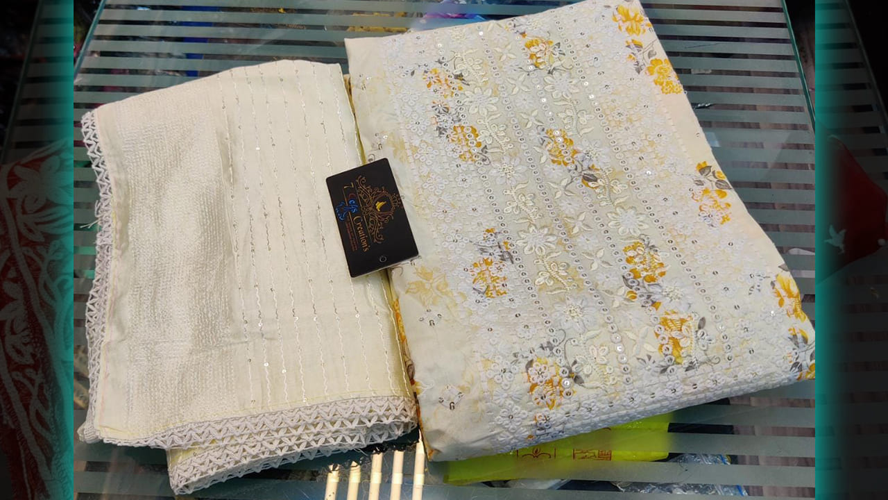 7Seas Creation's Suits | Pure Cambric Embroidery, Sequins & Digital Printing All Over #shorts