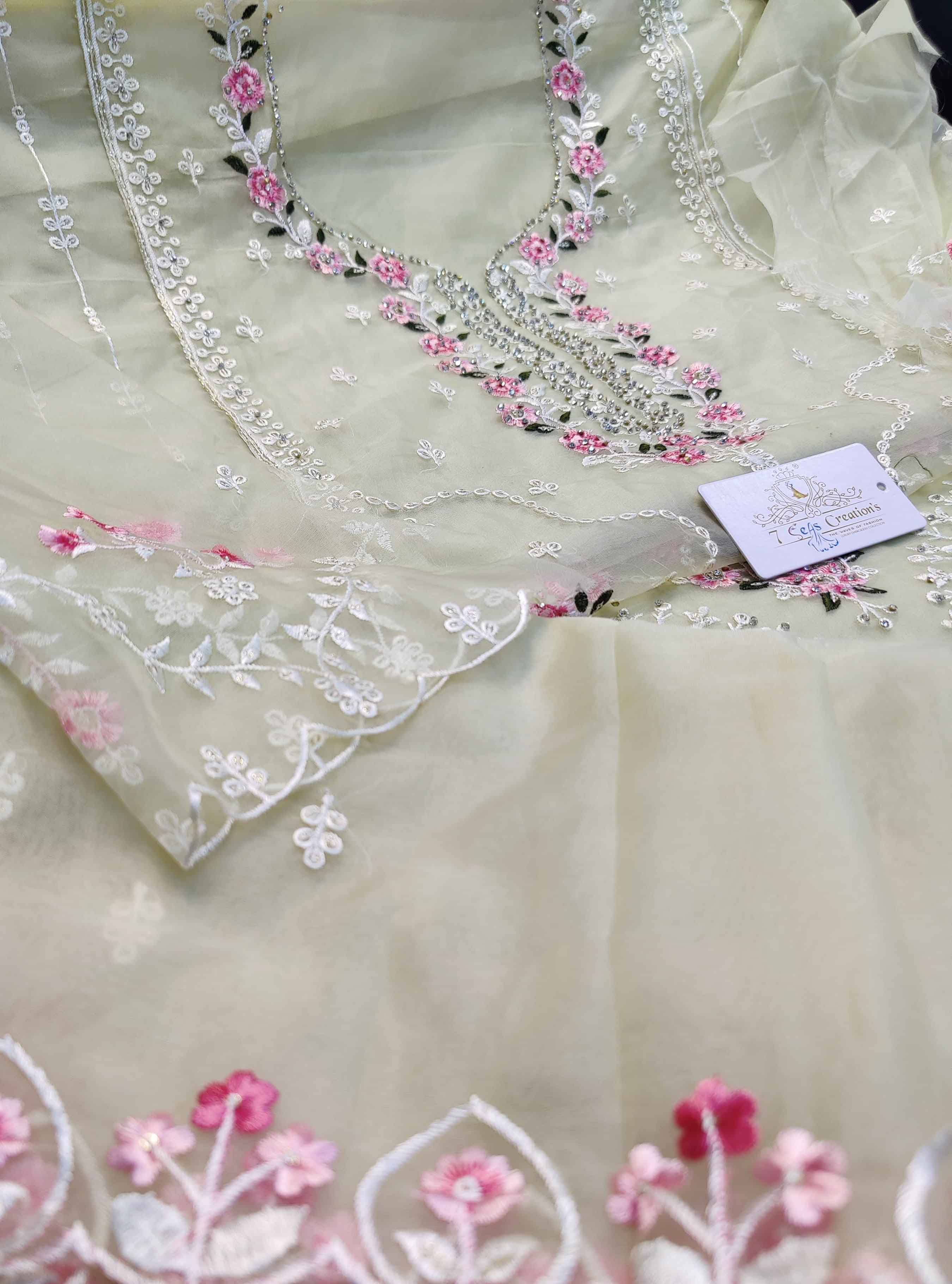 DIVINE MESSENGER | Divine Fab Latest Ladies Suits | Organza with beautiful Multi-colored diamond work