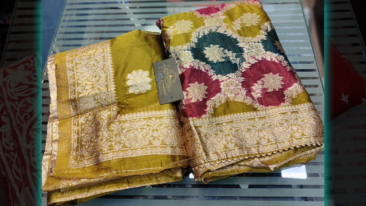 7Seas Creation's Top Suits | Organza 4 Sided Heavy Border & Beautiful Weaving All Over