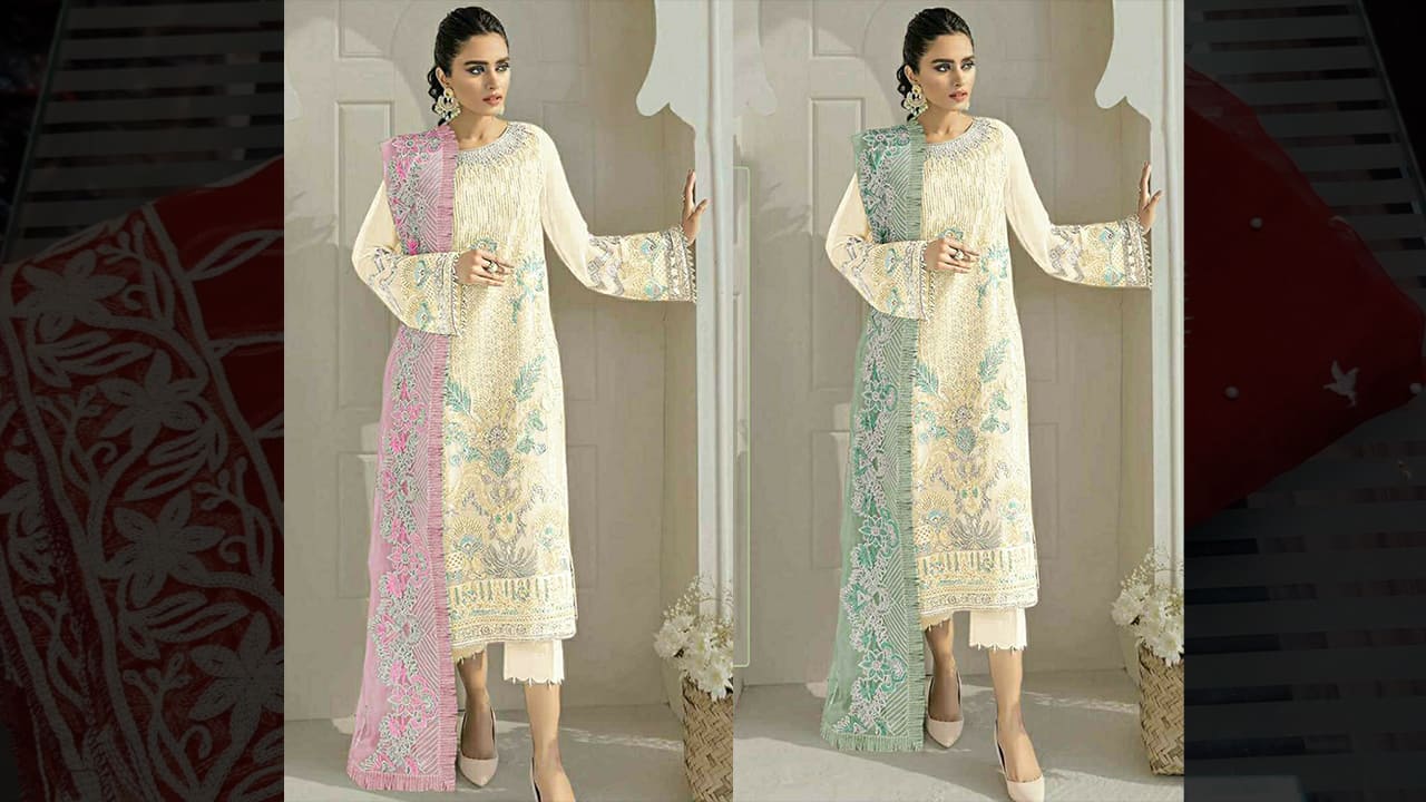 RAMSHA LADIES LATEST SUITS | GEORGETTE WITH HEAVY EMBROIDERY
