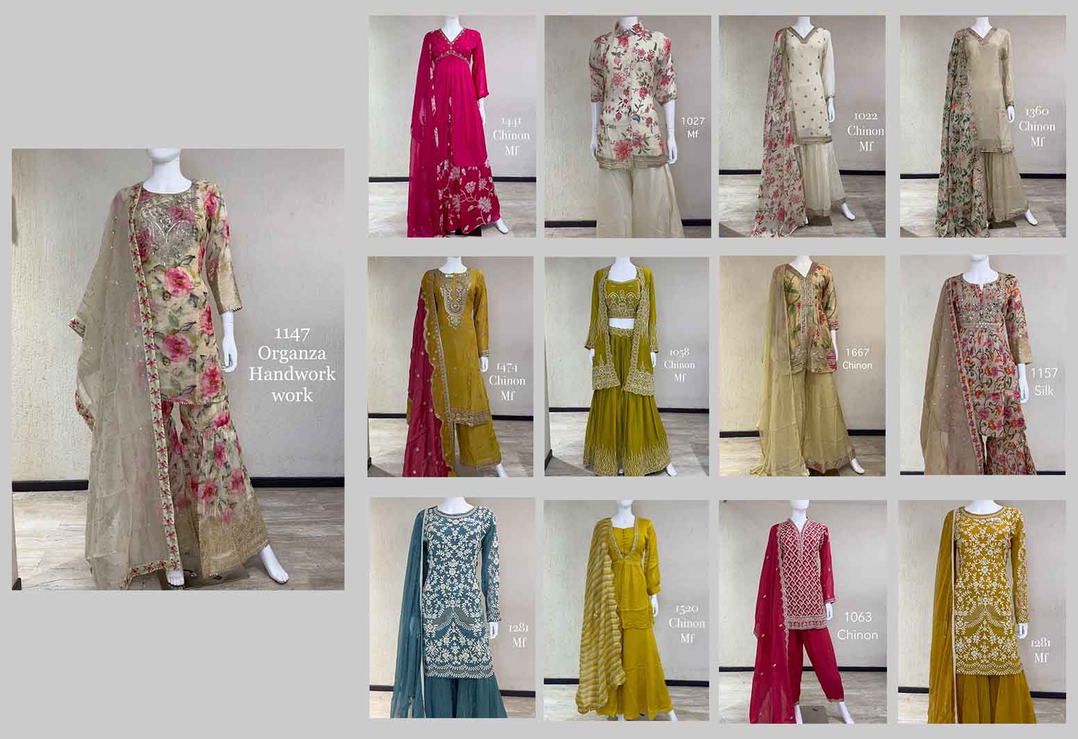 Divine Fab Latest Ladies Suits | chinon muslim Organza handwork suits