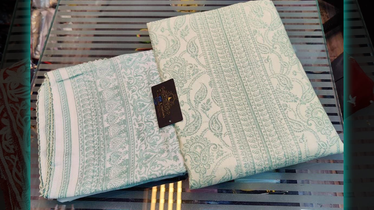 7 Seas Latest Pashmina | Pashmina With Beautiful Printing All Over | Light Blue Colour