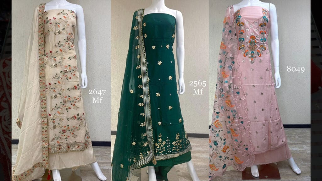 Divine Fab Latest Ladies Suits | 3 Variants | Pure Silk Embroidered Gota Work