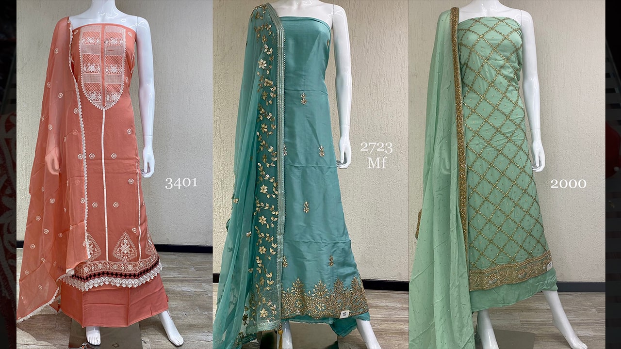 Divine Fab Latest Ladies Suits | 3 Variant | Pure Upada Silk Gota Work Pure Chiffon Gota Work