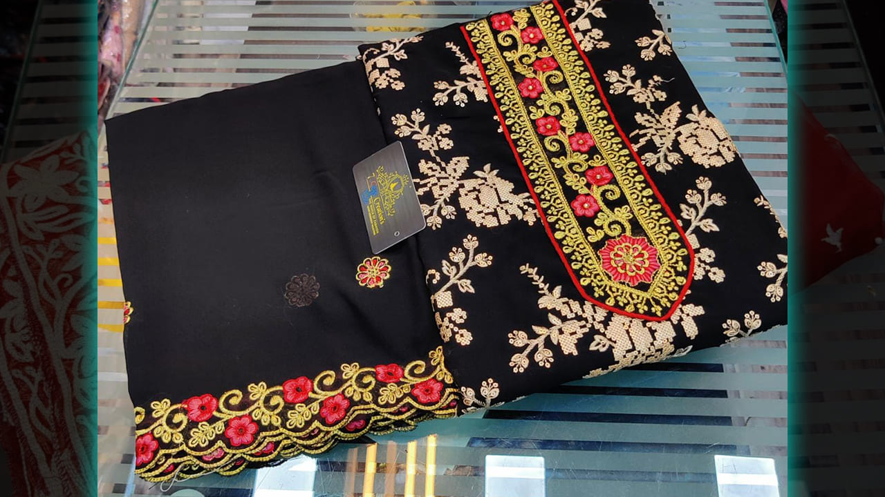 7 Seas Latest Suits | Georgette With Beautiful & Embroidery Cross Stitch Sequins Work
