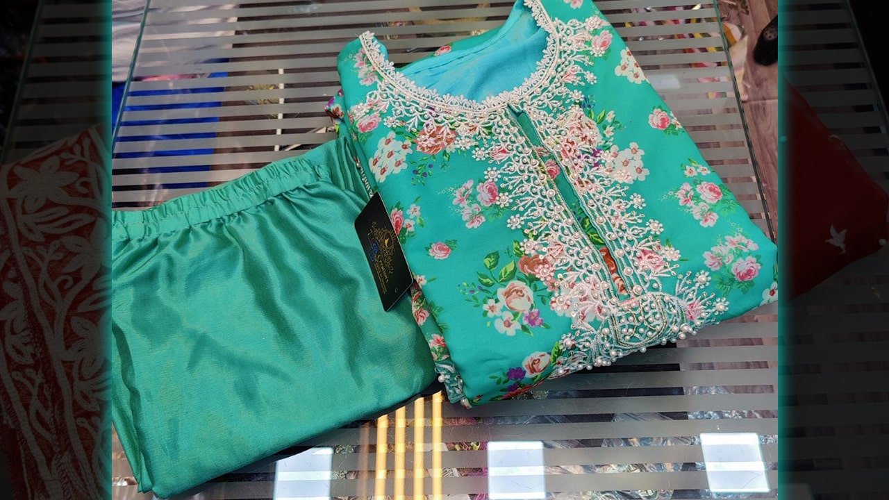 7 Seas Latest Ladies Suits | Stitched Georgette Beautiful Embroidery Work & Sequins Work On Neck