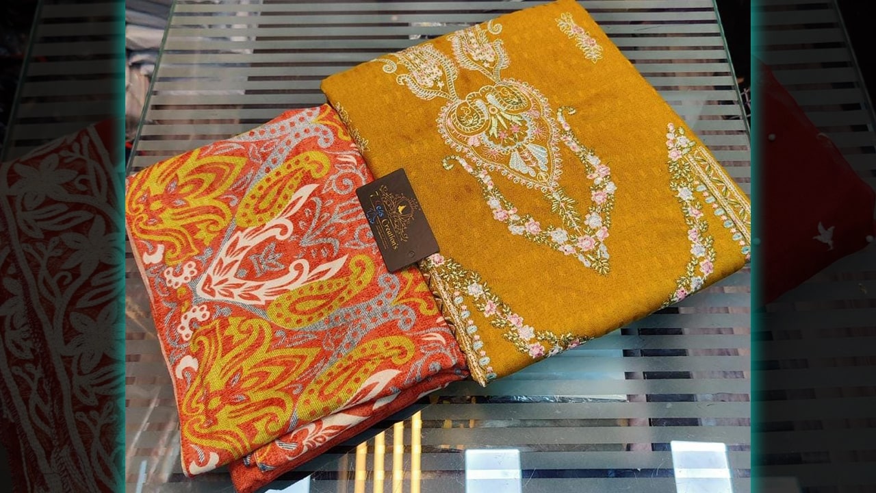7 Seas Latest Ladies Suits | Pashmina Beautiful Digital Printing & Multi-colored embroidery work