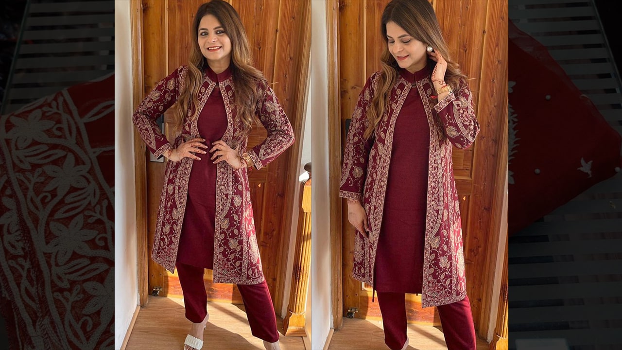 Divine Fab Latest Suits | Beautiful Winter Wear Three Piece Woollen Set Thread Embroidery