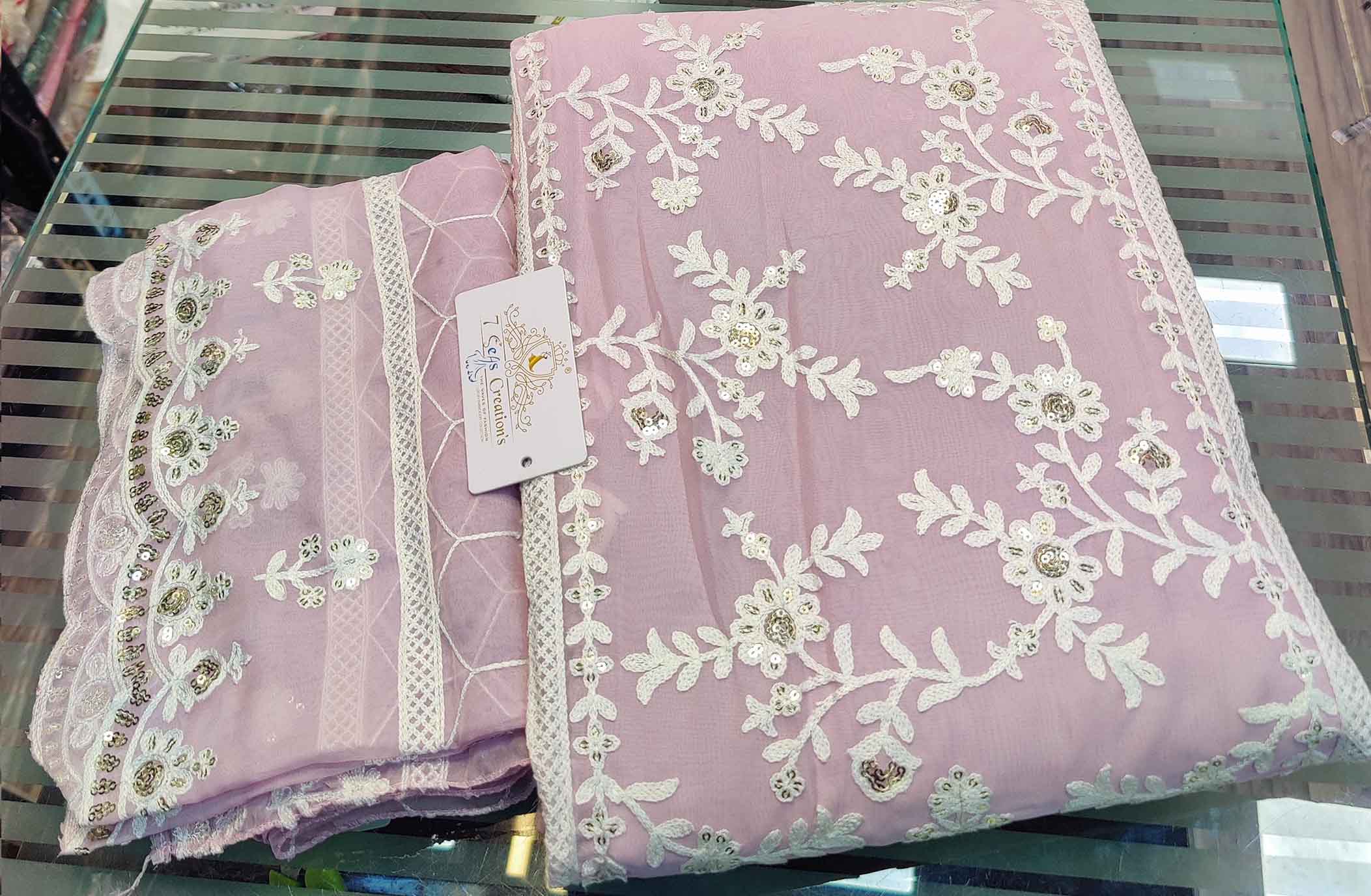 DIVINE MESSENGER | 01 Divine Fab Latest Ladies Suits |  beautiful sequins work all over Russian silk