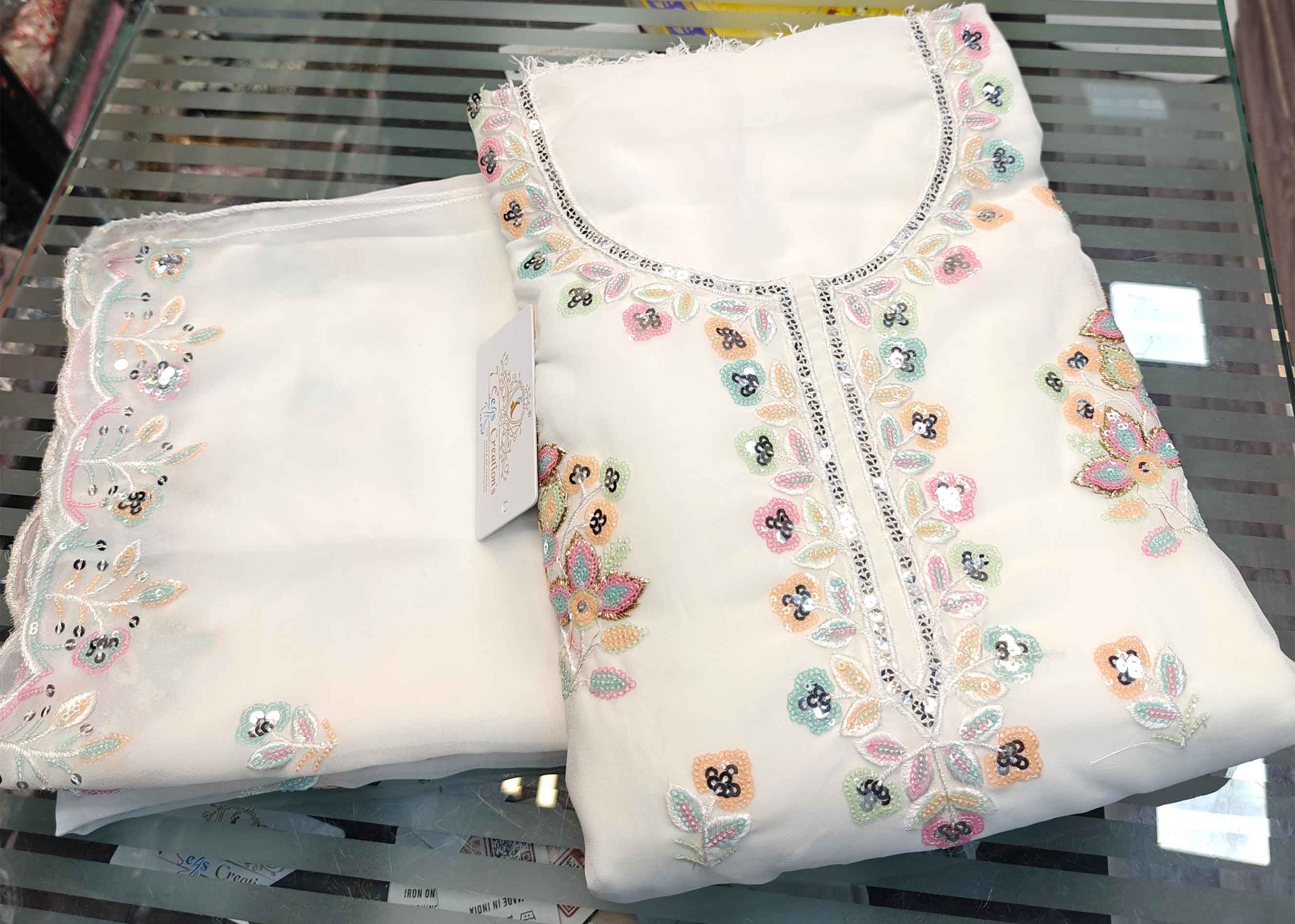 DIVINE MESSENGER | Divine Fab Latest Ladies Suits | Georgette with beautiful Multi-colored embroidery & Multi-colored