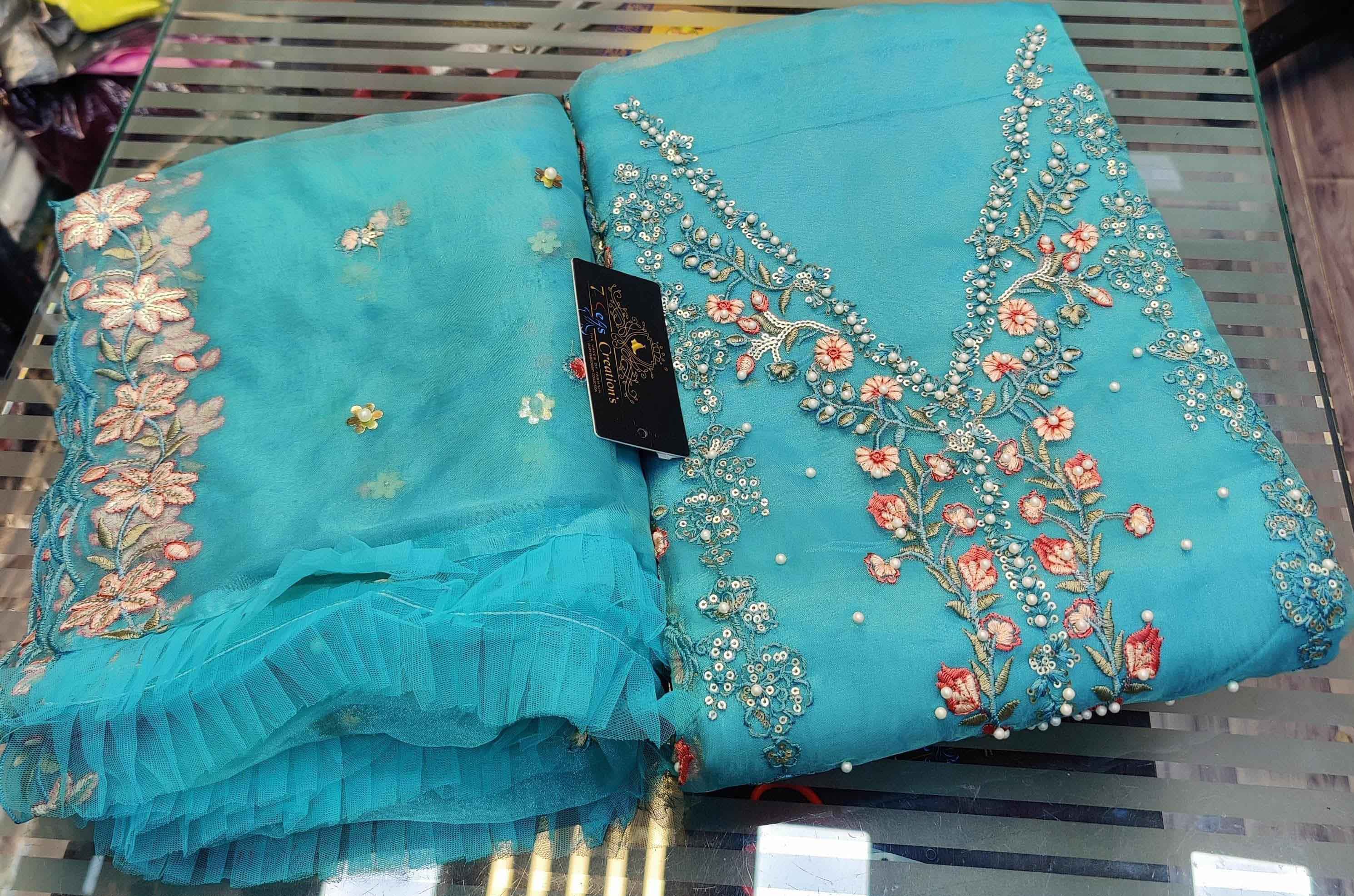 DIVINE MESSENGER | Divine Fab Latest Ladies Suits | Organza with absolutely beautiful Multi-colored embroidery,
