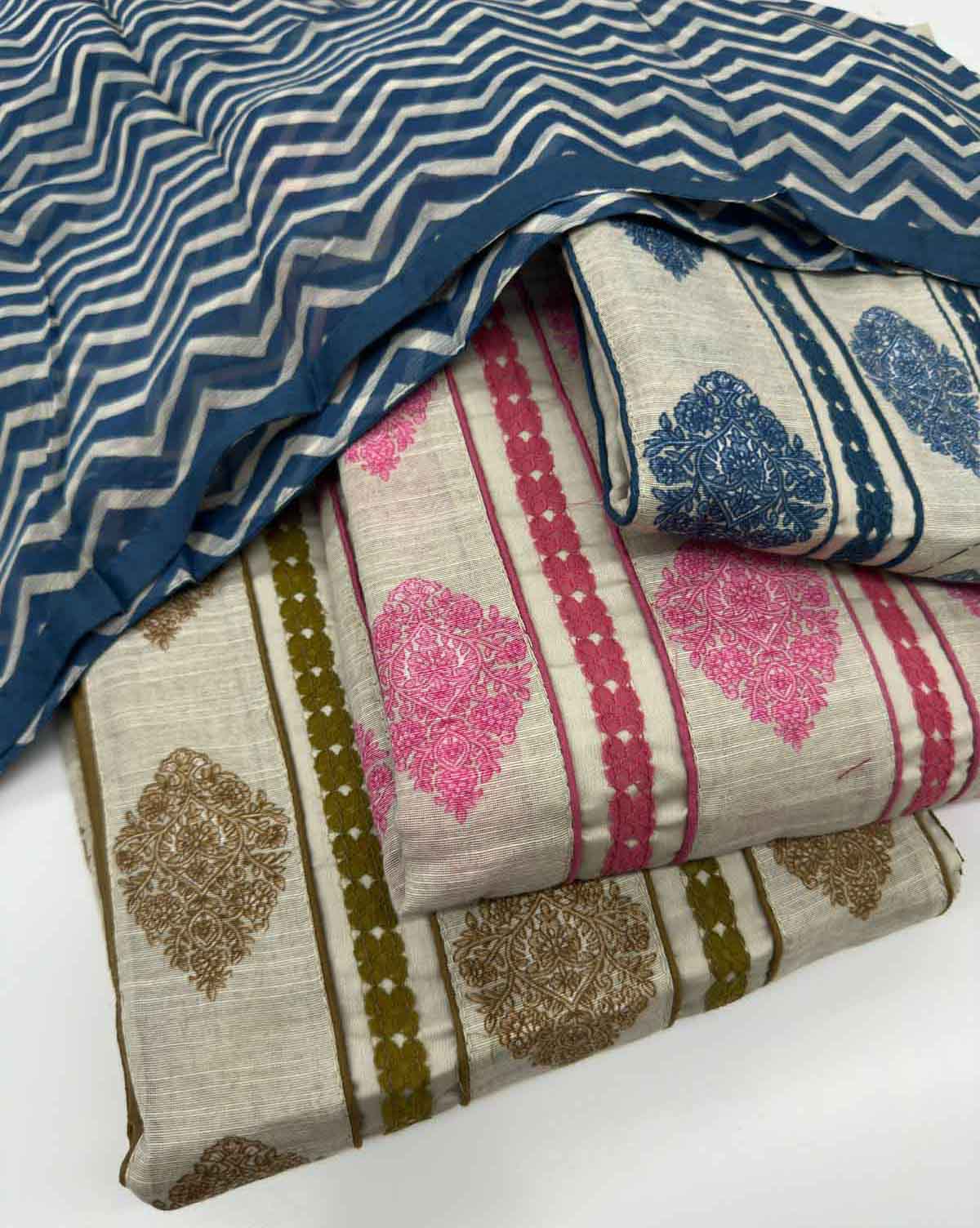 DIVINE MESSENGER | Divine Fab Latest Ladies Suits | Top pure cotton Jacquard work neck pati Dupatta