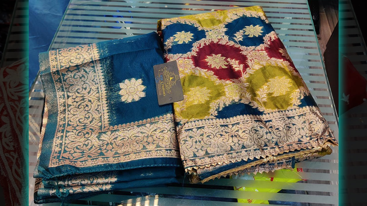 7Seas Creation's Suits | Organza With 4 Sided Heavy Border & Beautiful Weaving All Over