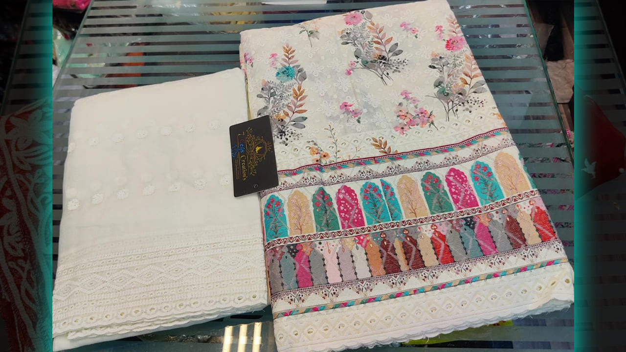 7Seas Creation's Pure Suits || Pure Very Soft Cotton With Beautiful Butti Embroidery Work All Over