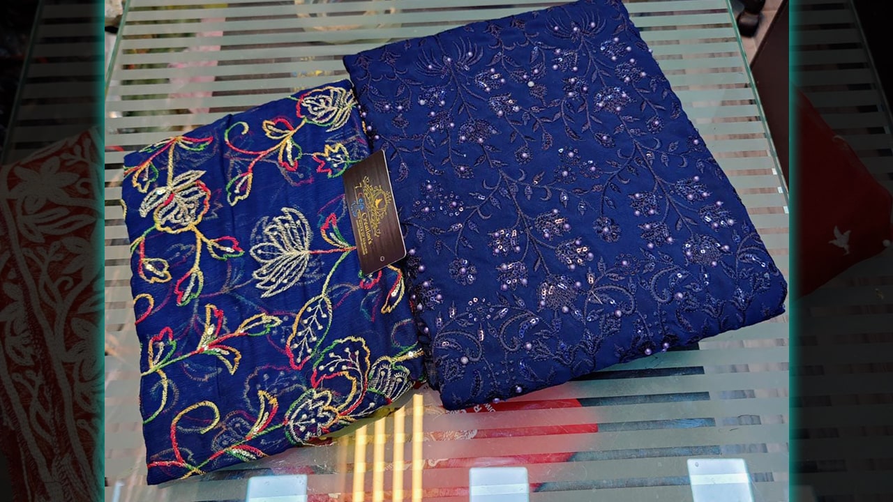 7 Seas Latest Suits | Georgette Beautiful & Heavy Embroidery, Sequins & Mottis Work All Over