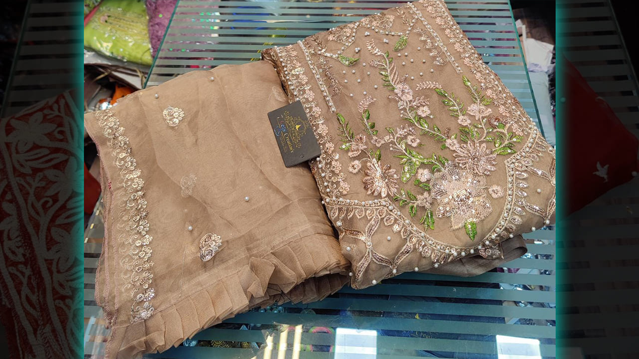 7Seas Creation's Suits | Organza Absolutely Stunning Embroidery, Sequins & Mottis Work All Over