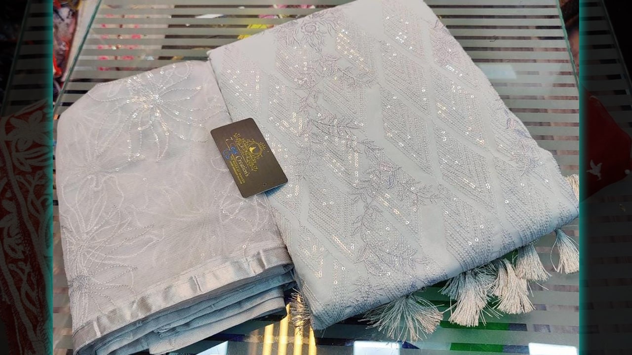 7 Seas Latest Suits | Georgette Beautiful Embroidery & Heavy Sequin Work All Over
