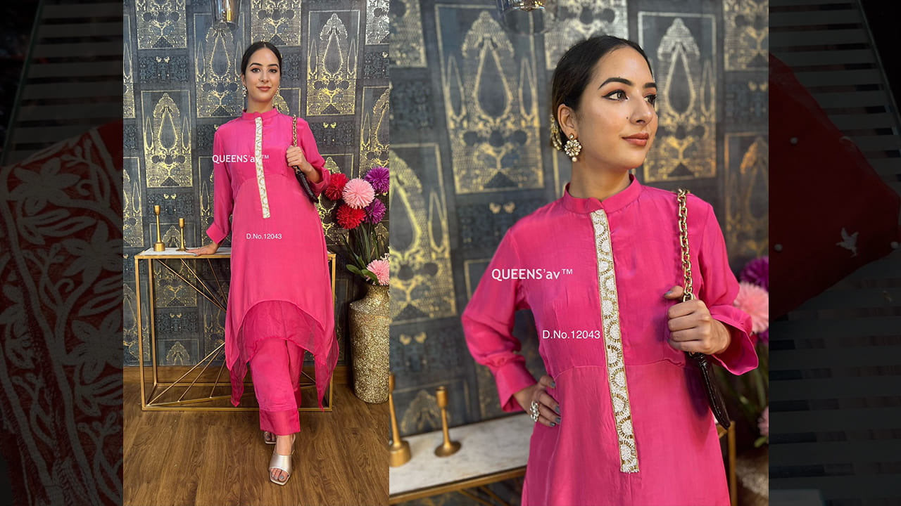 QUEENS'av Suits | Beautiful Pure Crape Super Comfortable Coord Set | Rich Pearl l hand work