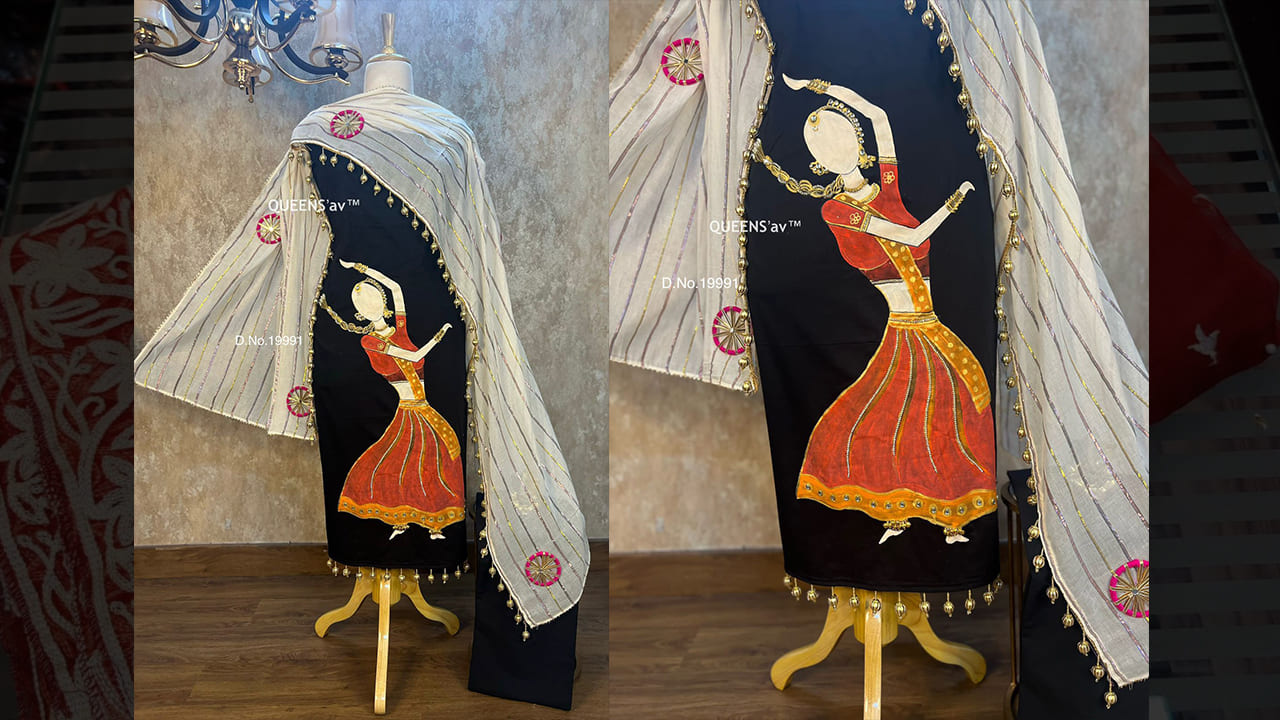 QUEENS'av Suits | Pure Mul Cotton Shirt | Full Size | Beautifully Hand Painted | Hand Work #kurti
