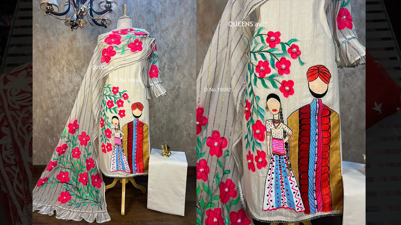 QUEENS'av Suits | Pure Mul Cotton Sobar Glittery Shirt | Full Size | Beautifuly Hand Painted #shorts