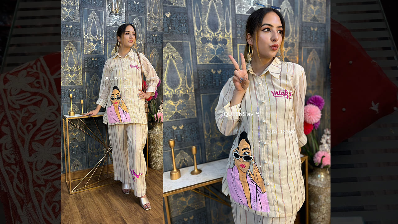 QUEENS'av Latest Suits | Beautiful Super Comfortable Hand Painted coord Set #shorts #suit