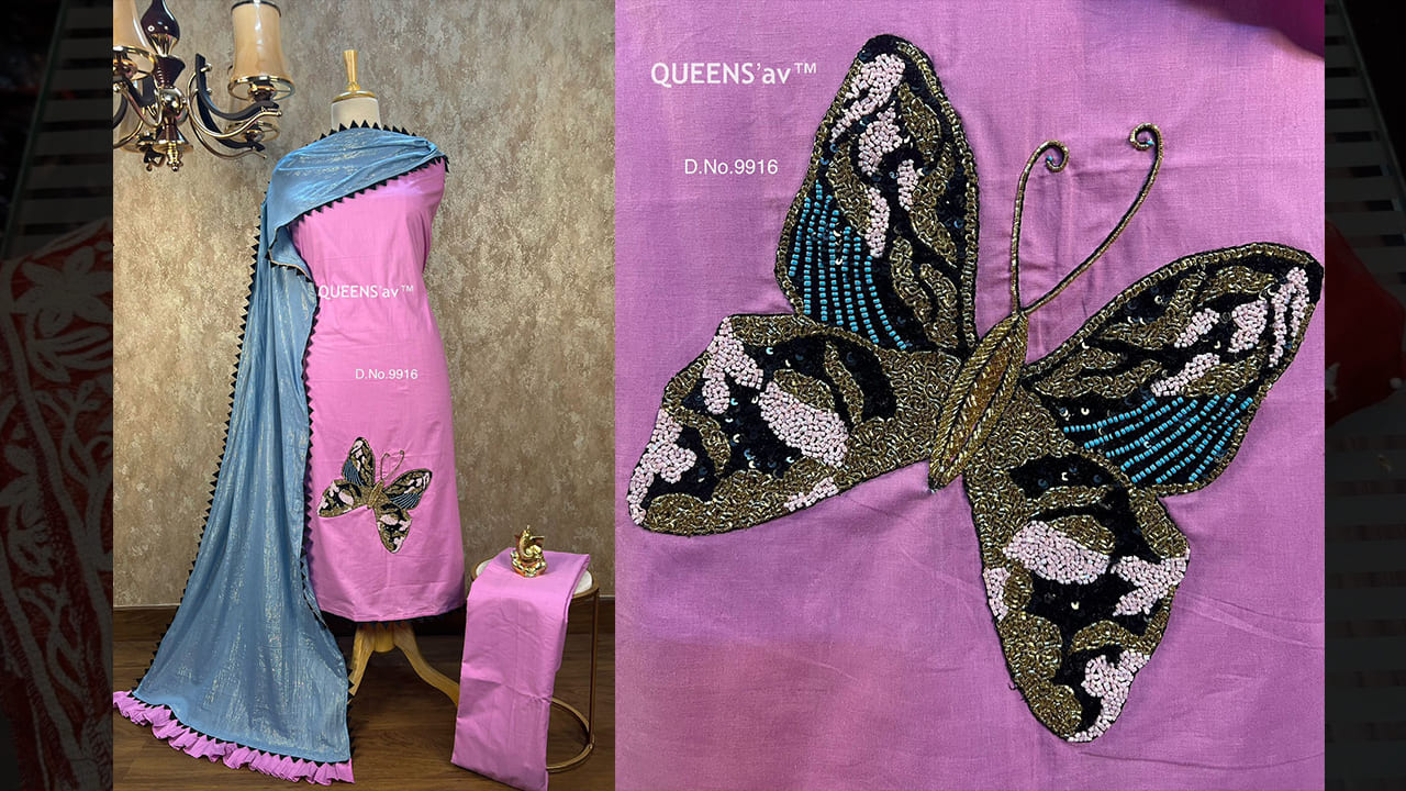 QUEENS'av Latest Suits | Pure Mul Cotton Shirt | Full Size | Premium Hand Work Butterfly Done #shorts