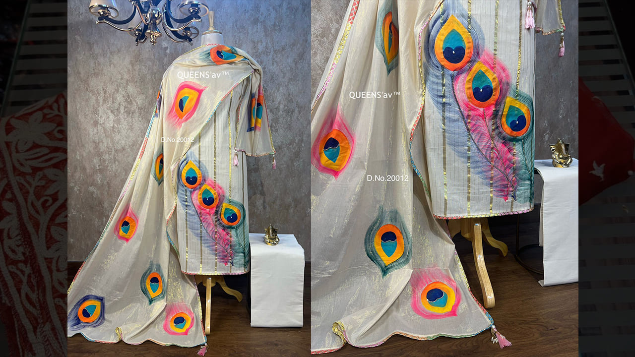 QUEENS'av Suits | Pure Mul Cotton Sobar Glittery Shirt | Full Size | Beautifully Hand Painted #shorts