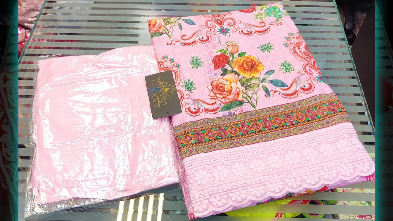 7Seas Creation's Suits | Pure Cotton With Beautiful Chikankari Embroidery & Sequins Work All Over