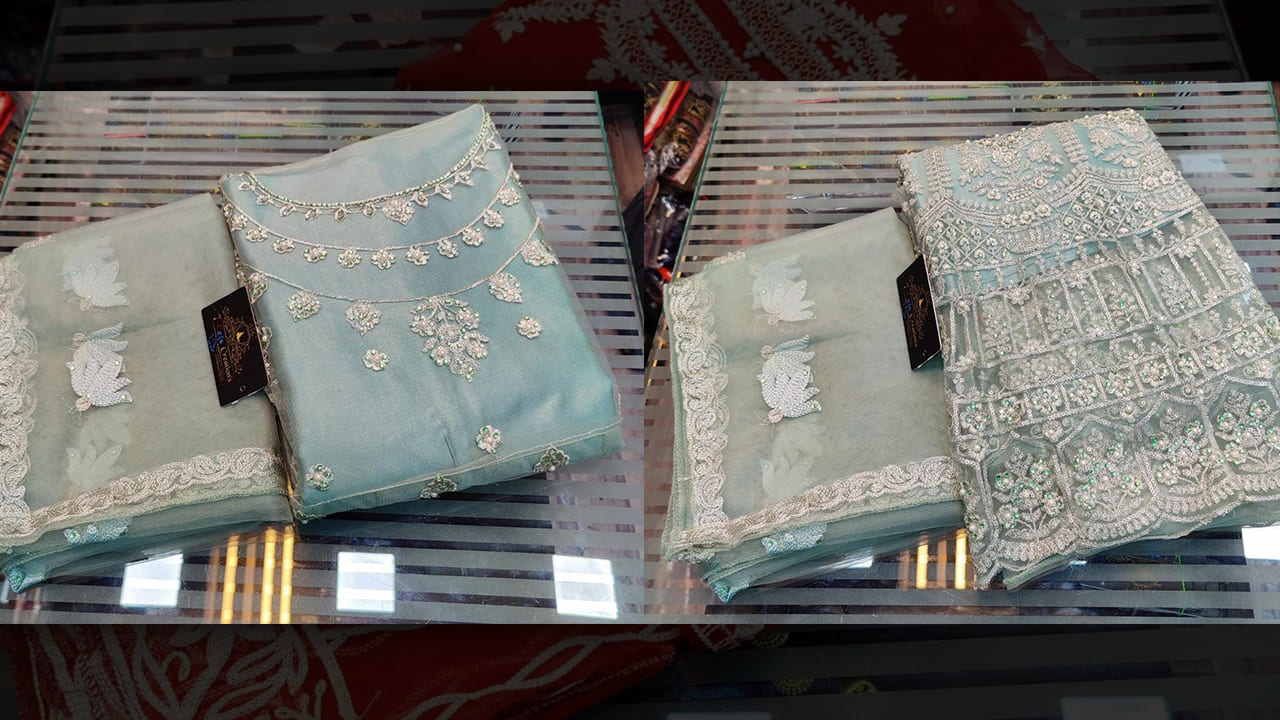 7Seas Creation's Suits | SuperNet With Beautiful & Heavy Embroidery, Sequins, Mottis & Diamond Work