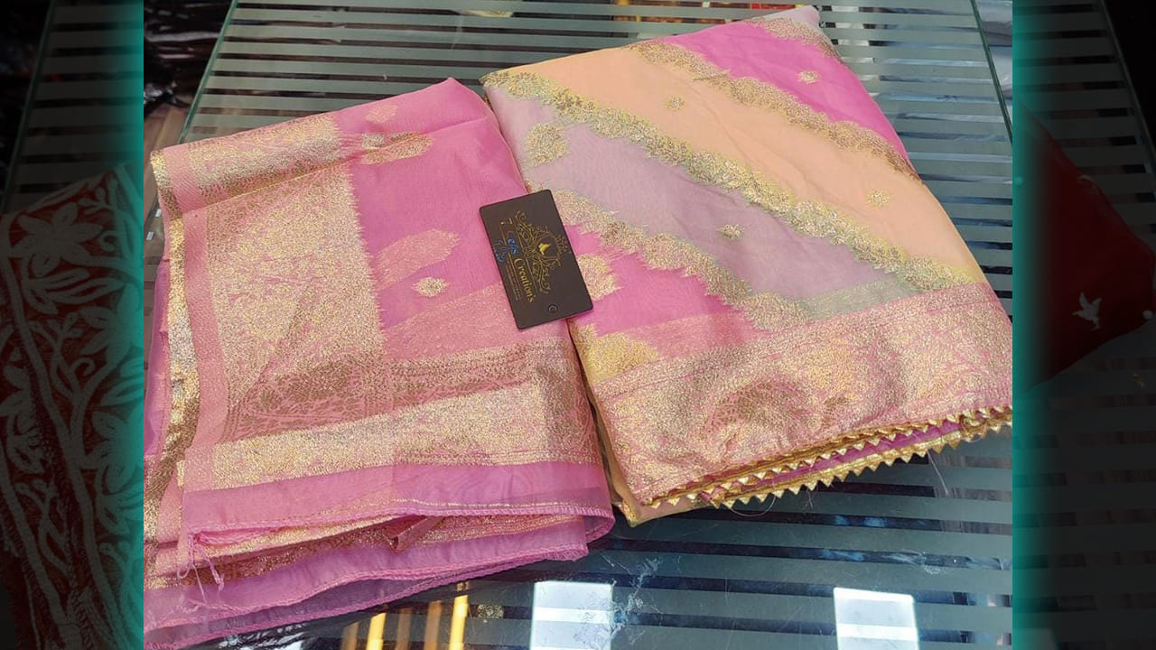 7Seas Creation's Best Suits | Organza With 4 Sided Heavy Border & Beautiful Weaving All Over