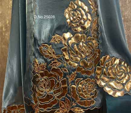 New Pure shimmer organza shirt full size beautiful leather Premium shantoon bottom