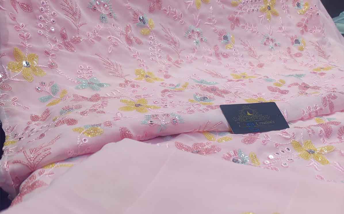embroidery & beautiful Multi-colored sequins work Both sided heavy work border
