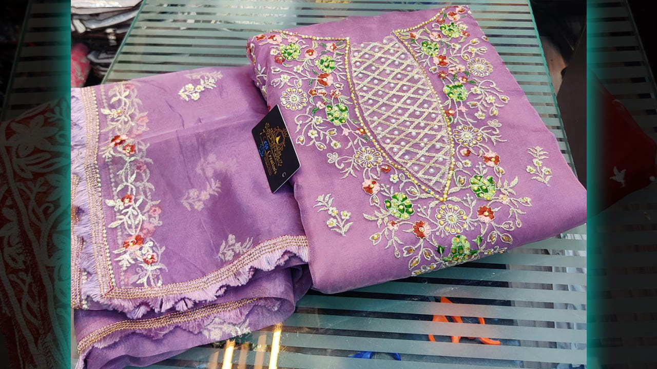 7 Seas Creation's Trending Suits | Organza Beautiful Multi-colored Embroidery & Sequin Work