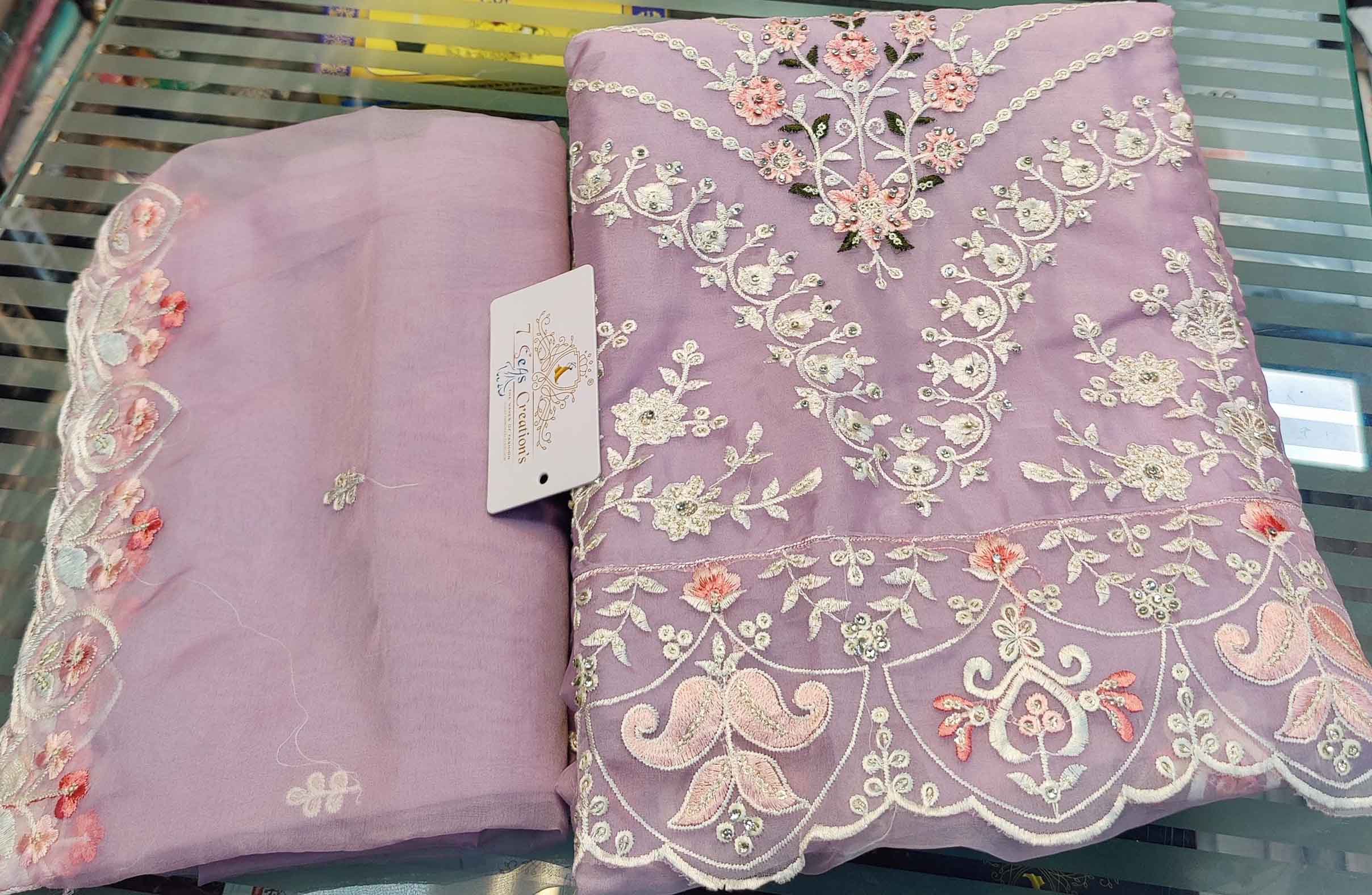 DIVINE MESSENGER | Divine Fab Latest Ladies Suits | INNER & BOTTOM  Santoon Embroidery work on sleeves as well