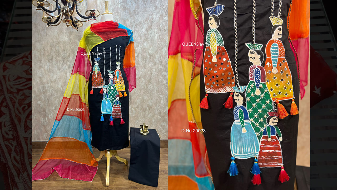 QUEENS'av Suits | Very Neatly Done | Mirror Work | Rich Pearl Hand Work | Rich Hangings #shorts