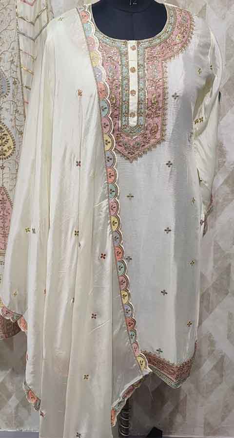 DIVINE MESSENGER | Divine Fab Latest Ladies Suits | chinon embroidered Dupatta pure chinon embroidered
