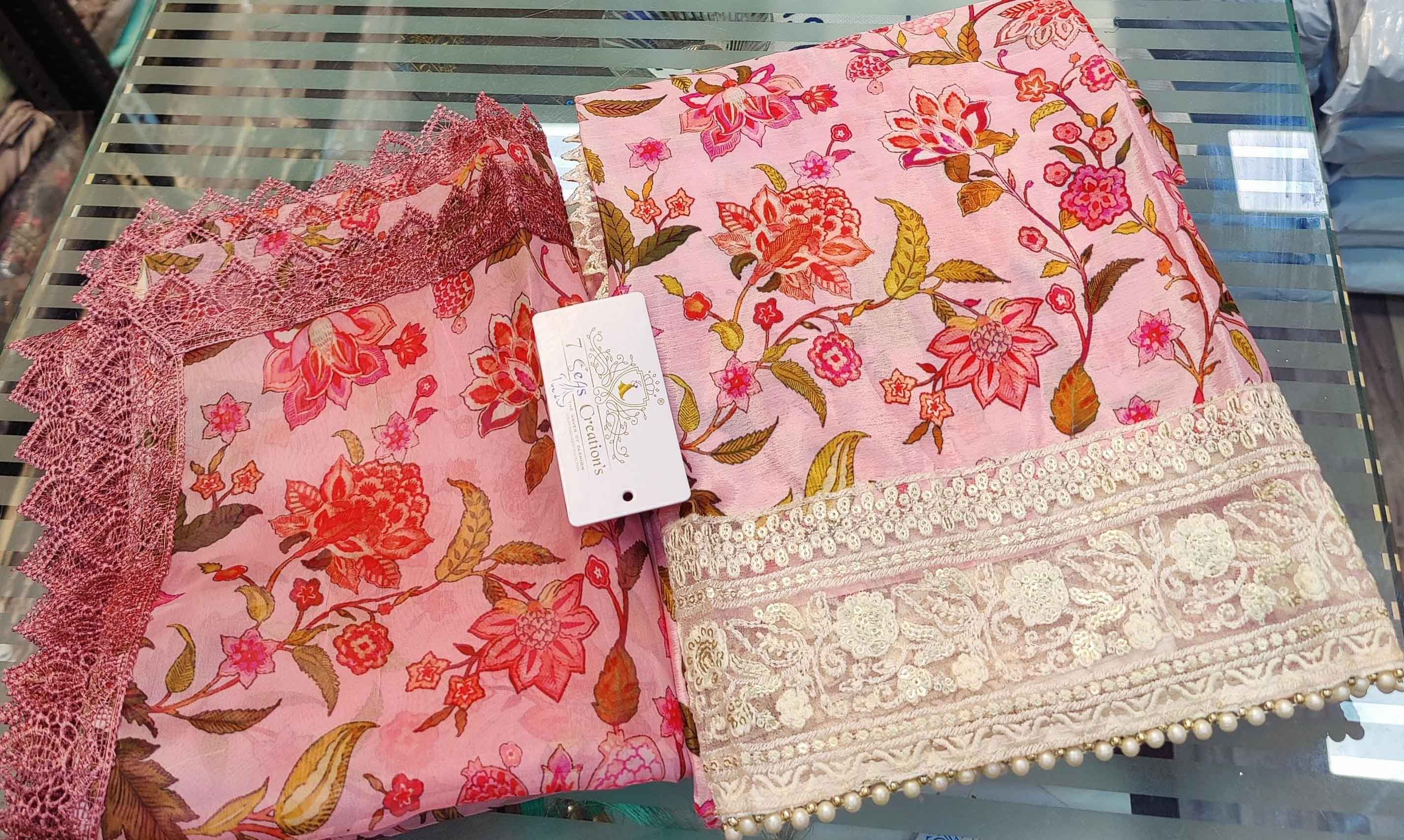 DIVINE MESSENGER | Divine Fab Latest Ladies Suits | Beautiful embroidery & sequins work on neck, sleeves and daman