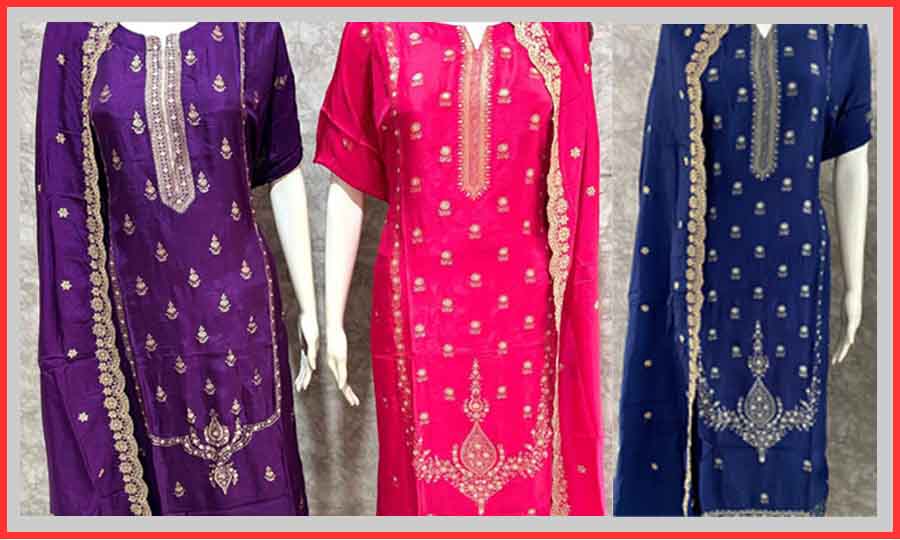 DIVINE MESSENGER | Divine Fab Latest Ladies Suits | jacquard work Dupatta pure dola jacquard embroidery