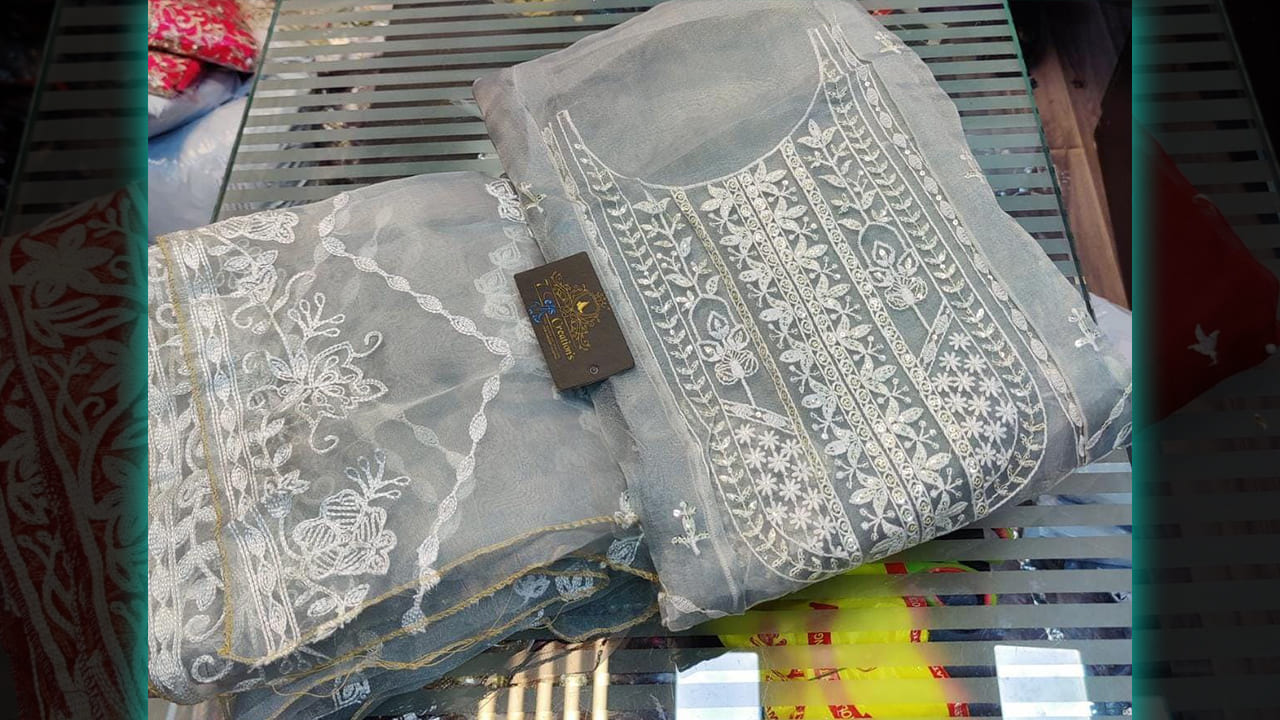 7Seas Creation's Suits | Organza With Beautiful Chain-Stitch Embroidery Work All Over